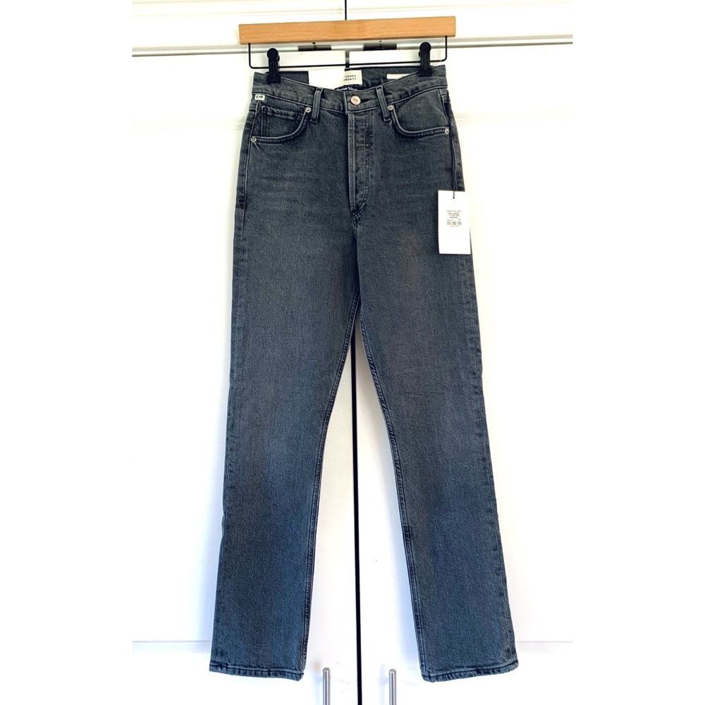 Citizens of Humanity Charlotte Jeans Straight Leg High Rise Gray Denim Size 23